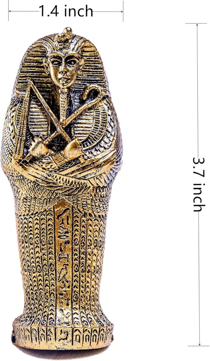 EASCHEER Egyptian Pharaoh Sarcophagus Coffin w/Mummy Figurine 2PCS Decorations S... - Image 3