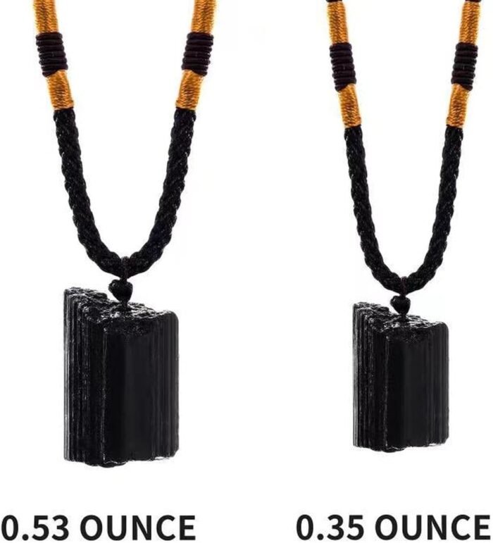 Black Tourmaline Necklace Crystal Pillar Pendant ，Original Natural Stone Metaphy... - Image 8