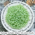 300pcs Pearl Beads for Crafts 8mm AB Colors Round Loose Pearl Beads for Necklace... - Image 3