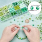PH PandaHall 450pcs 8mm Green Glass Beads 15 Colors Beads Bracelet Beads Craft G... - Image 4