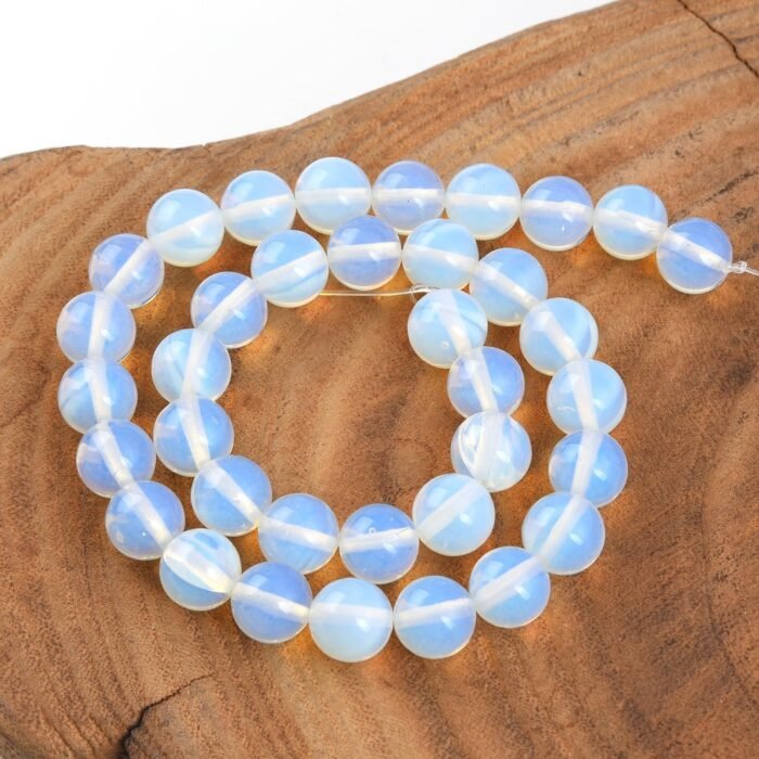 Gorgeous White Opal Natural Gemstone Loose Beads 8mm Smooth Round Approxi 15 inc... - Image 3