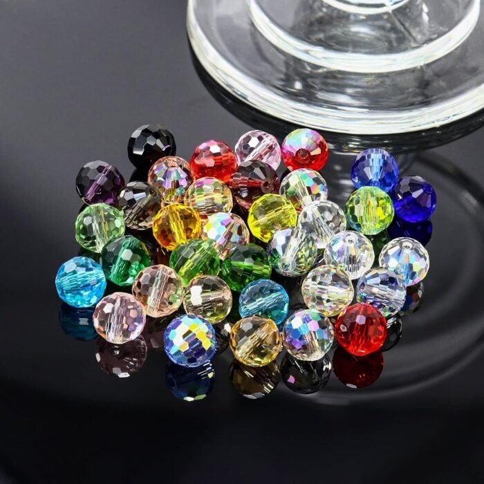 Dowarm 10MM Round Crystal Beads for Jewelry Making, Faceted Crystal Glass Beads ... - Image 6
