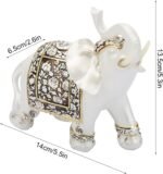 elephant decorations for home statue living room white figurine crystal figurine... - Image 5