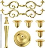 OwnMy 5 Arms Metal Candelabra Candlestick Silver European Elegant Candle Holder ... - Image 3