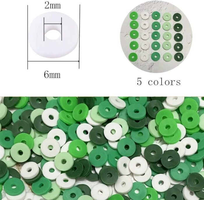 3000 Pieces Clay Beads Flat Round Heishi Vinyl Beads Polymer Spacer Beads for Je... - Image 3