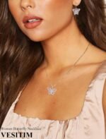 Big Butterfly Necklace for Women 925 Sterling Silver Birthstone Pendant Jewelry - Image 3