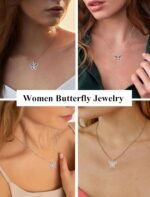 Big Butterfly Necklace for Women 925 Sterling Silver Birthstone Pendant Jewelry - Image 4