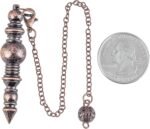 SUNYIK Bronze Copper Metal Dowsing Pendulum with Chain, Healing Reiki Pendant Pe... - Image 3