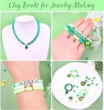 Wuollgess 3500 PCS Green Clay Beads for Bracelet Making Kit, Polymer Heishi Bead... - Image 5