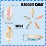 SUNNYCLUE 1 Box 30Pcs Seashell Charm Seashell Charms Bulk Natural Cowrie Shell w... - Image 3