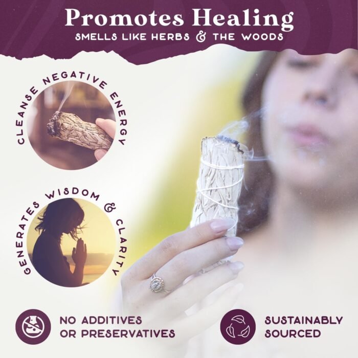 White Sage Smudge Sticks | California Sage Incense Sticks for Home Cleansing, Sp... - Image 4