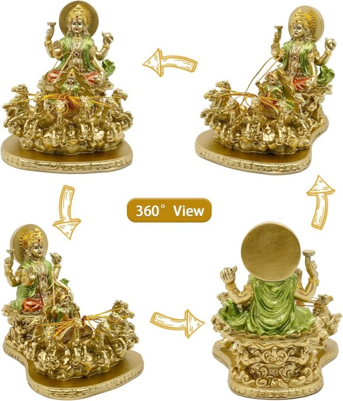 Hindu God Lord Surya Statue - India Home Temple Mandir Puja Idol Pooja Item Indi... - Image 3