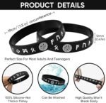 MEALGUET 5 Pieces Viking Bracelet for Men : Black Nordic Viking Runes Wristband ... - Image 7