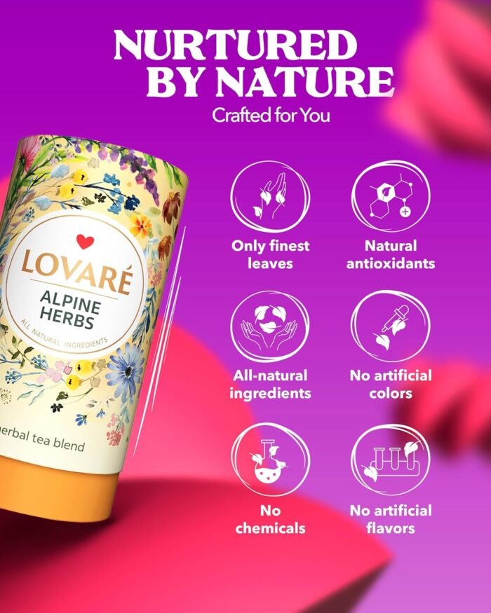 LOVARE Alpine Herbs Loose Leaf Tea 80 g - Made in Ukraine – Lemongrass, Chamomil... - Image 4