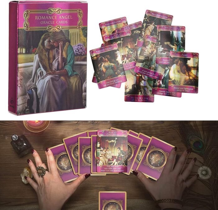 Yitengteng Romance Angel Hologram Tarot Cards Set with Bag, Oracle Cards Future ... - Image 4