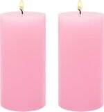 2-Pack Pink Cherry Blossom Scented Pillar Candles 2.76 x 6 Inch – Romantic Flora... - Image 2