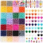 2120 Pearl Beads for Jewelry Making 24 Colors Pearl Beads for Bracelets Making 4... - Image 2