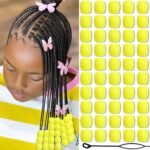 50PCS Yellow Dreadlock Beads Acrylic Loc Beads Cute Braids Decoration for Girls ... - Image 2