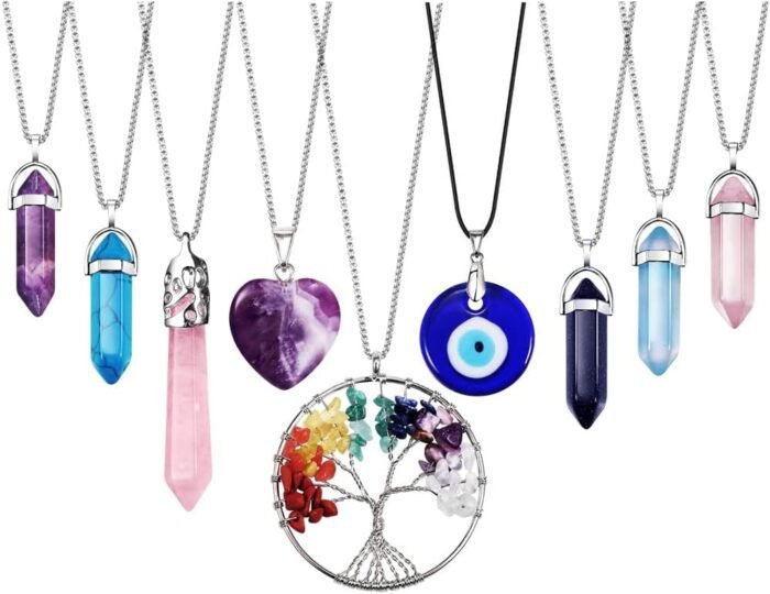 6-9 PCS Chain Necklace Egirl Men Male Emo Goth Chains Statement Lock Key 1-4 Lay... - Image 2