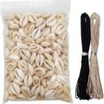 8 Ounces (160~220pieces) Natural Spiral Cowrie Shell Beads Cut Sea Shell Connect... - Image 2