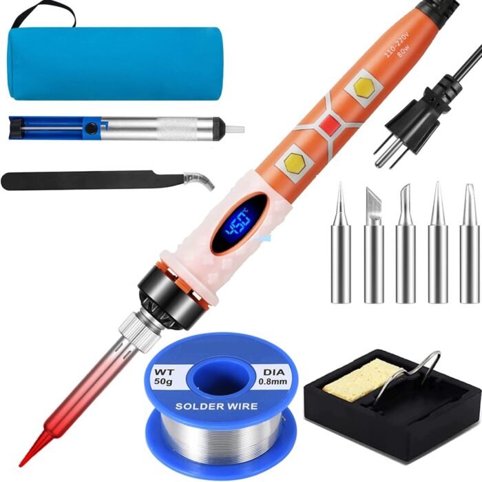80W Portable Soldering Iron Kit, Upgraded LCD Display Soldering Iron, Adjustable... - Image 2