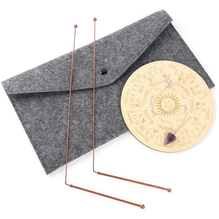 99.9% Copper Dowsing Rods Spiritual and Divining Pendulum Board Mat Kit for Ghos... - Image 2