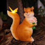 Attivolife Solar Squirrel Garden Statue Light, Outdoor Decor Figurines with Butt... - Image 2