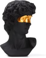 BRABUD Greek Mask David Man Bust Statue Resin Black Gold Classic Roman Sculpture... - Image 2