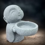 Buddha Statue Sandstone Jizo Monk Statue, Zen Garden Decor, Small Buddha Prayer ... - Image 2