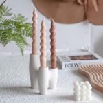 Ceramic Candle Holder - Minimalist 3-Taper Candelabra for Dining Table, Wedding ... - Image 2