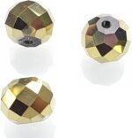 Chengmu 4mm Rondelle Gold Glass Beads for Jewelry Making 1200pcs Faceted Briolet... - Image 2