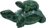 Crystal Mummy and Baby Turtle Statues,Green Jade Turtle Family Figurines,Cute To... - Image 2