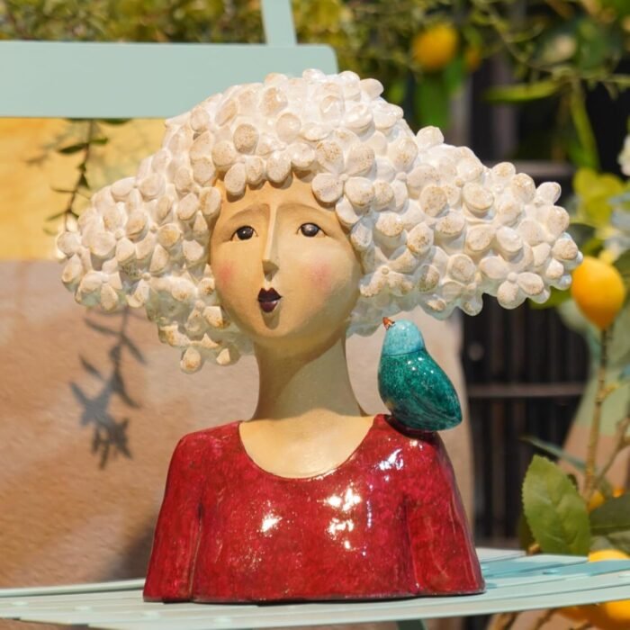 DiliComing Garden-Statues Women-Head Statues for Home Decor - 11 Inch Women with... - Image 2