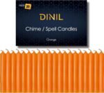 Dinil – Set of 20 Orange Spell & Chime Candles – Premium Mini Taper Candles for ... - Image 2