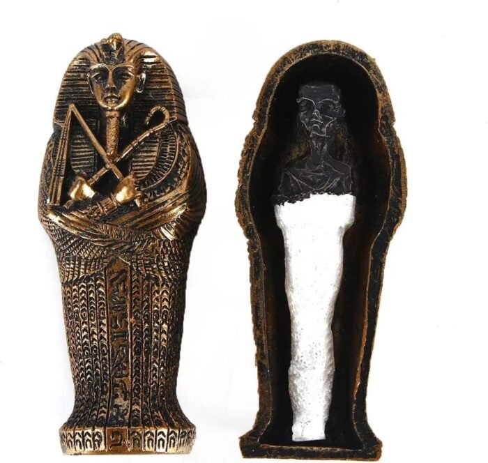 EASCHEER Egyptian Pharaoh Sarcophagus Coffin w/Mummy Figurine 2PCS Decorations S... - Image 2