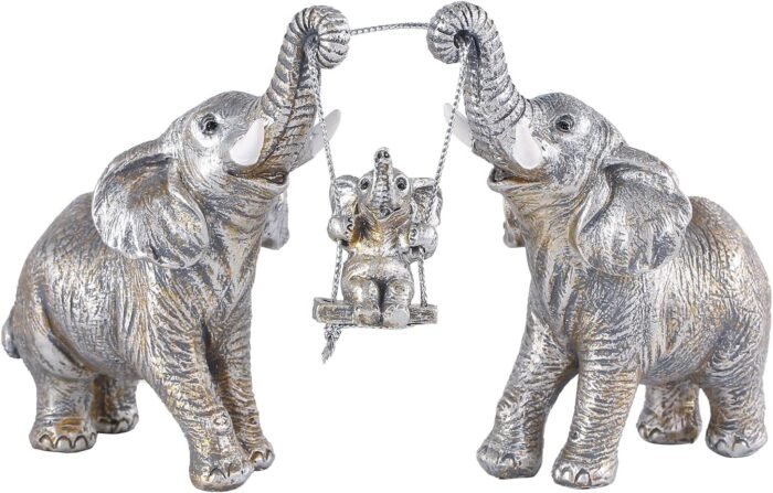 Elephant Statue.Silver Elephant Decor for Women,Mom Gifts.Elephant Figurines Bri... - Image 2