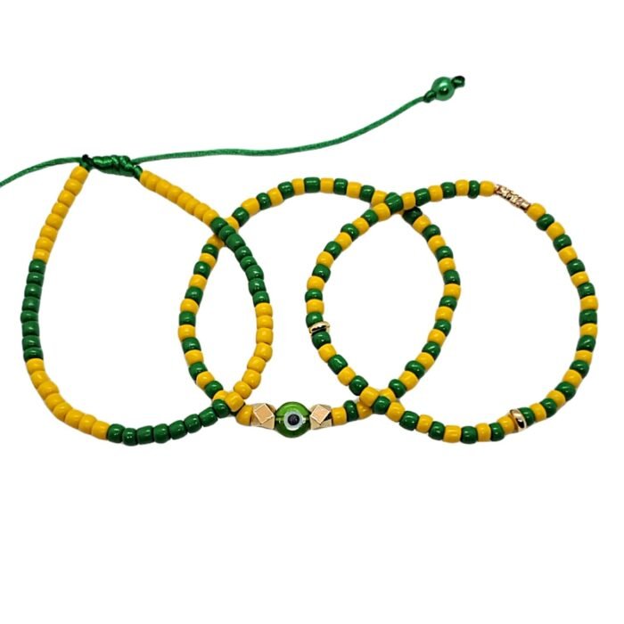 Evil Eye Orishas Protection Jewelry Ilde Elastic Stretch Adjustable Beaded Unise... - Image 2