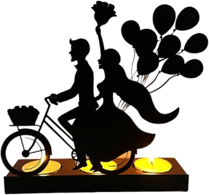 Firlar Handcrafted Art Iron Sculpture Candlestick Ornament, Tabletop Decorative ... - Image 2
