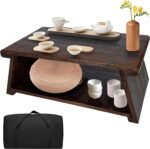 Floor Table, Altar Table Paulownia Folding Design, Low Meditation Table for Sitt... - Image 2