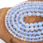 Gorgeous White Opal Natural Gemstone Loose Beads 8mm Smooth Round Approxi 15 inc... - Image 2