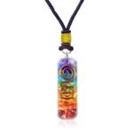 Handmade Orgonite Crystal Seven Chakra Pendant with Adjustable Cord - Orgone Hea... - Image 2
