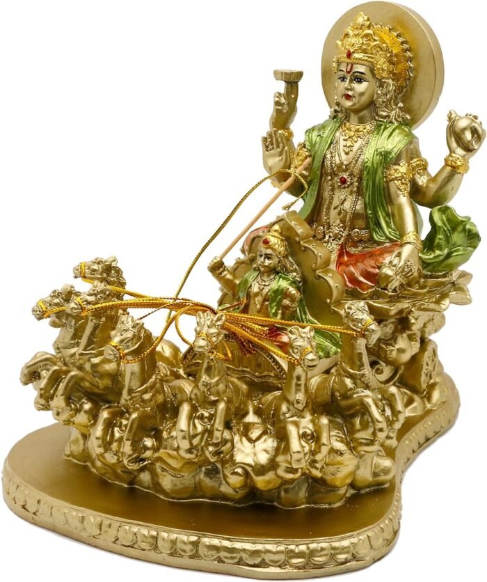 Hindu God Lord Surya Statue - India Home Temple Mandir Puja Idol Pooja Item Indi... - Image 2