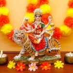 Hindu Goddess Durga Statue Big - 8.5” Indian God Durga MATA Idol on Tiger Statue... - Image 2