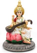 Hindu Goddess Saraswati Idol Statue - 5.1”H Saraswati Statue Indian Spiritual Cu... - Image 2