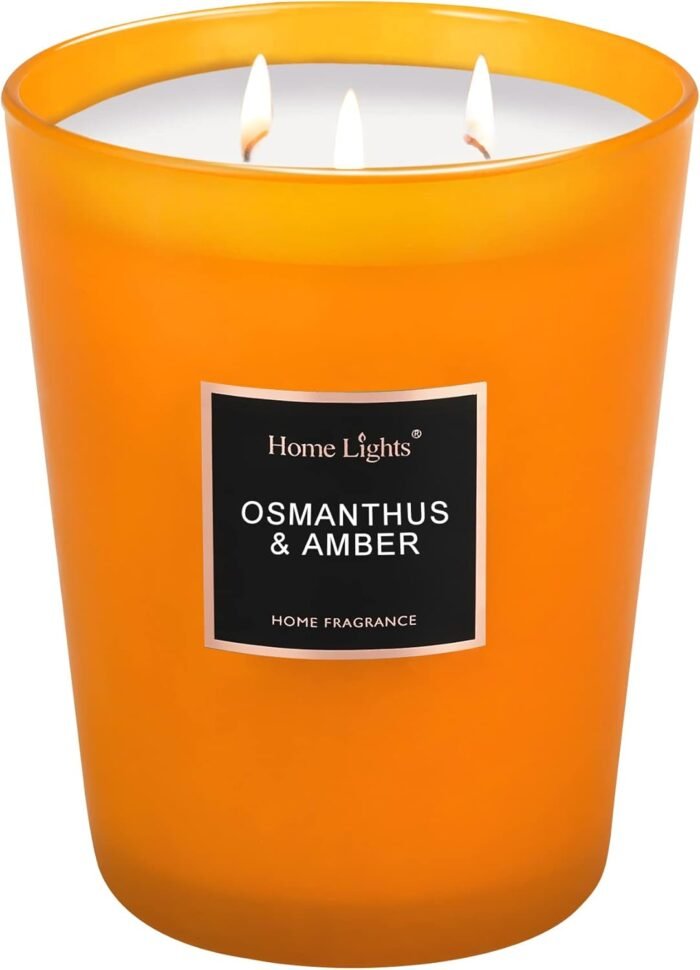 HomeLights Large Jar Candle-33.3 Oz. Natural Soy Aromatherapy Candle | Osmanthus... - Image 2