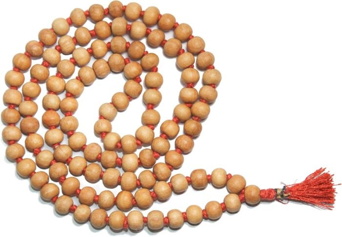 IS4A 8MM TULSI HOLY BASIL PRAYER BEADS JAPA MALA NECKLACE HAND KNOTTED. KARMA 10... - Image 2