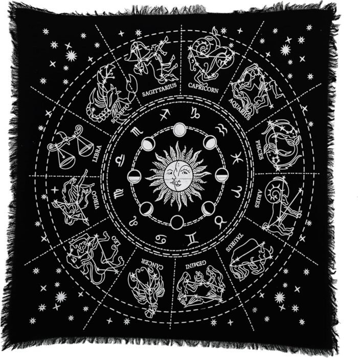 Indian Consigners Altar Cloth Zodiac Witchcraft Alter Tarot Spread Top Cloth Wic... - Image 2