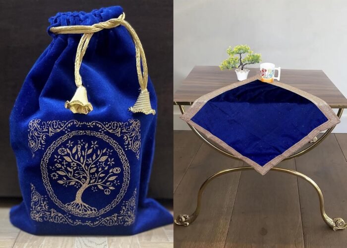 Indian Consigners Velvet Multi Purpose Altar Cloth Table Cover Square Tree of Li... - Image 2