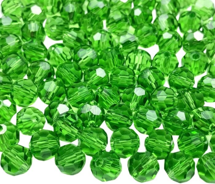 Jmassyang 100 Pieces 8mm Faceted Round Crystal Glass Beads Spacer Beads for Jewe... - Image 2