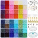 LEECOON 33600+pcs Size 12/0 2mm Glass Seed Beads for Bracelet Jewelry Making, Sm... - Image 2